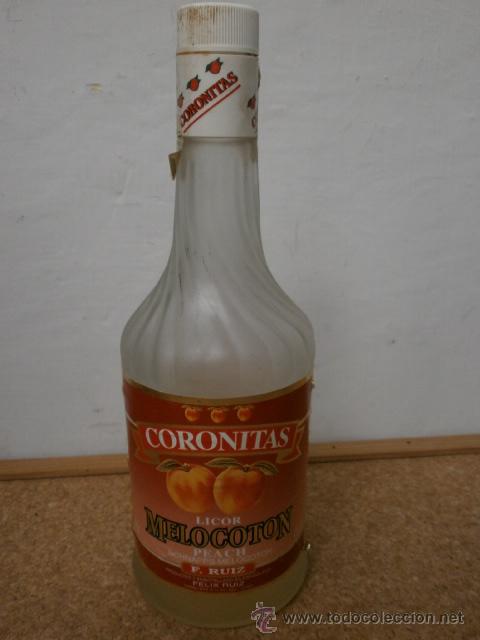 Botellas antiguas: BOTELLA CORONITAS LICOR DE MELOCOTON VIN-115 - Foto 1