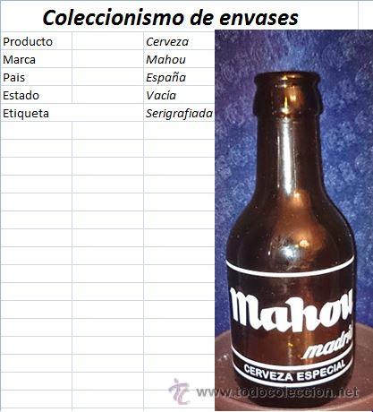 Botellas antiguas: Botella Mahou - Foto 1