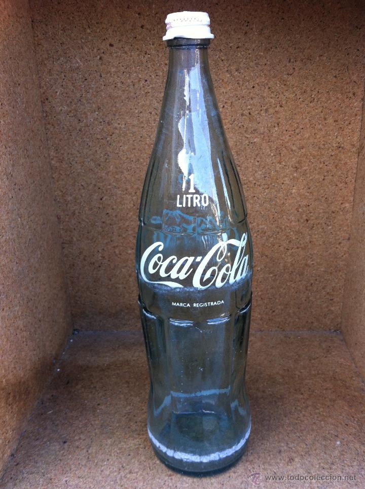 Botellas antiguas: BOTELLA DE COCA COLA (1 LITRO) SERIGRAFIADA. - Foto 1