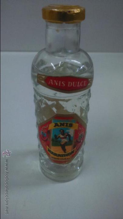 Botellas antiguas: BOTELLA PEQUE&Ntilde;A. ANIS MARATHON - Foto 1