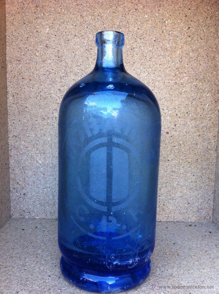 Botellas antiguas: SIF&Oacute;N AZUL (HOBARES) LE&Oacute;N - Foto 2