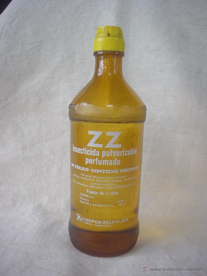 Botellas antiguas: INSECTICIDA ZZ - BOTELLA SIN ABRIR - Foto 1