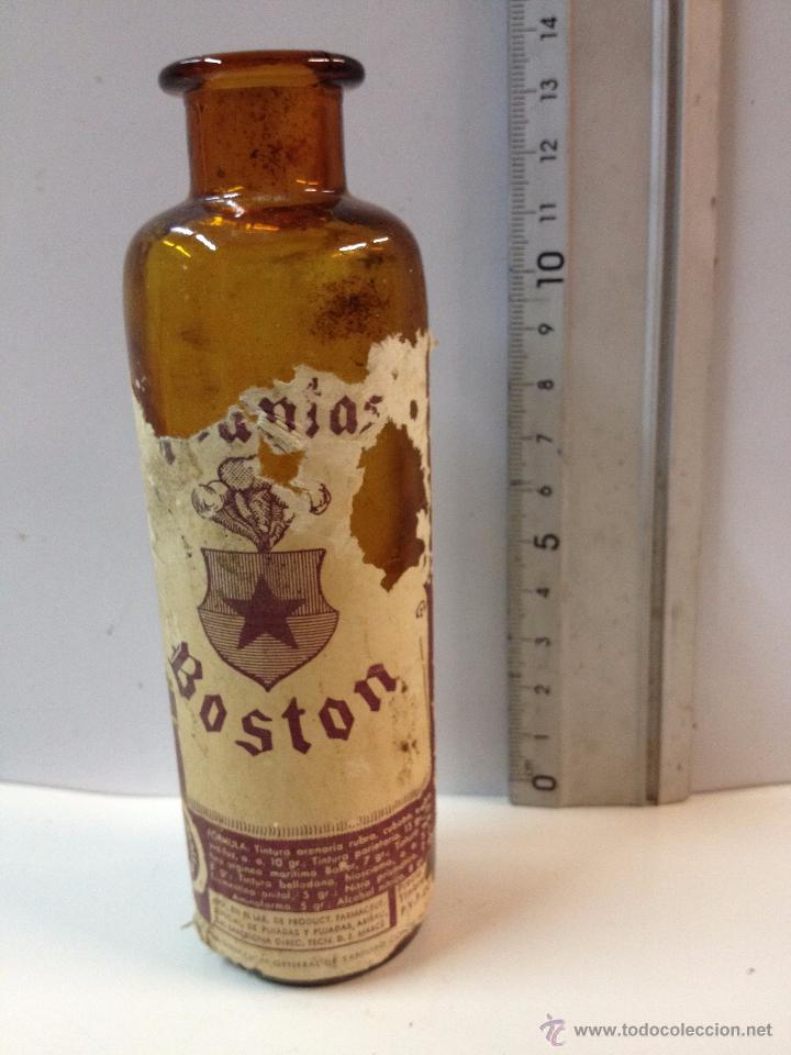 Botellas antiguas: BOTELLA TINTURAS BOSTON - Foto 1