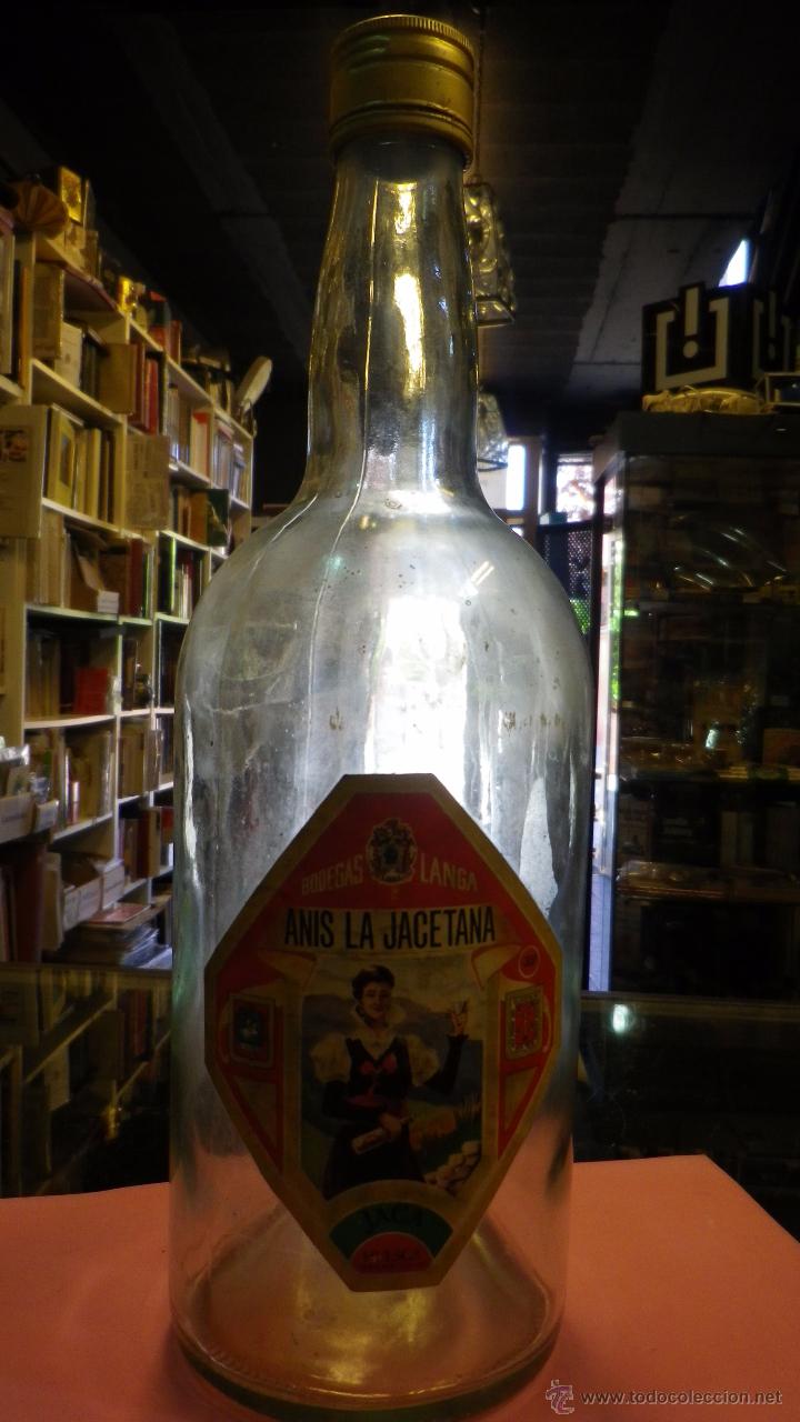 Botellas antiguas: botella de anisado de jaca - Foto 1