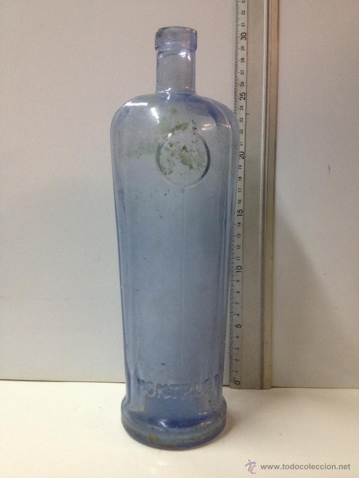 Botellas antiguas: BOTELLA ANIS MONPLET COLOR AZUL - Foto 1
