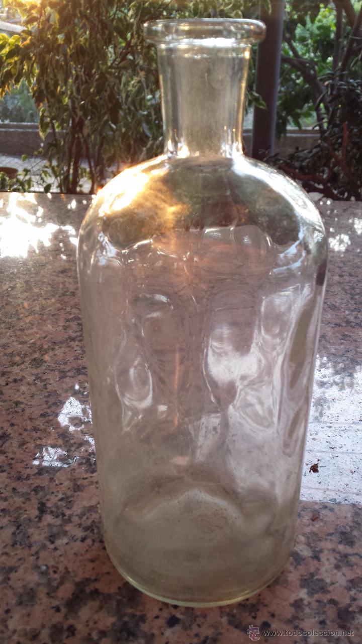 Botellas antiguas: antigua botella de cristal - Foto 1
