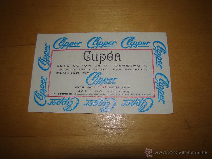 Botellas antiguas: Antiguo cup&oacute;n de refresco CLIPPER - CANARIAS - Foto 2