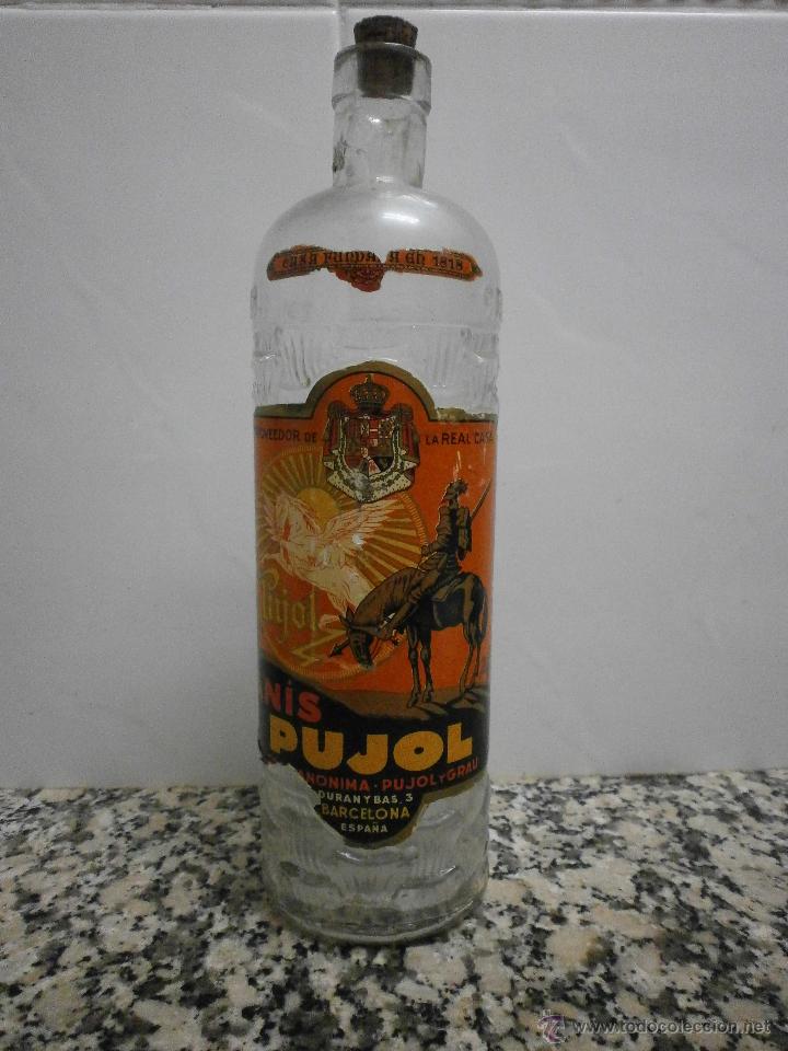 Botellas antiguas: ANTIGUA BOTELLA ANIS PUJOL - Foto 1