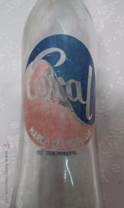 Botellas antiguas: BOTELL&Iacute;N CORAL REFRESCO NARANJA-LIM&Oacute;N - Foto 2