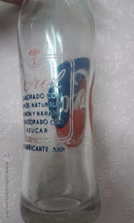 Botellas antiguas: BOTELL&Iacute;N CORAL REFRESCO NARANJA-LIM&Oacute;N - Foto 6