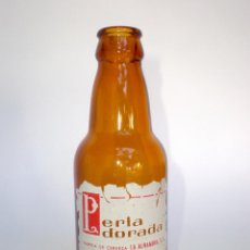 Bottiglie antiche: BOTELLA CERVEZA *PERLA DORADA* ESPECIAL, QUINTO, LA ALHAMBRA S.A. SERIGRAFIADA
