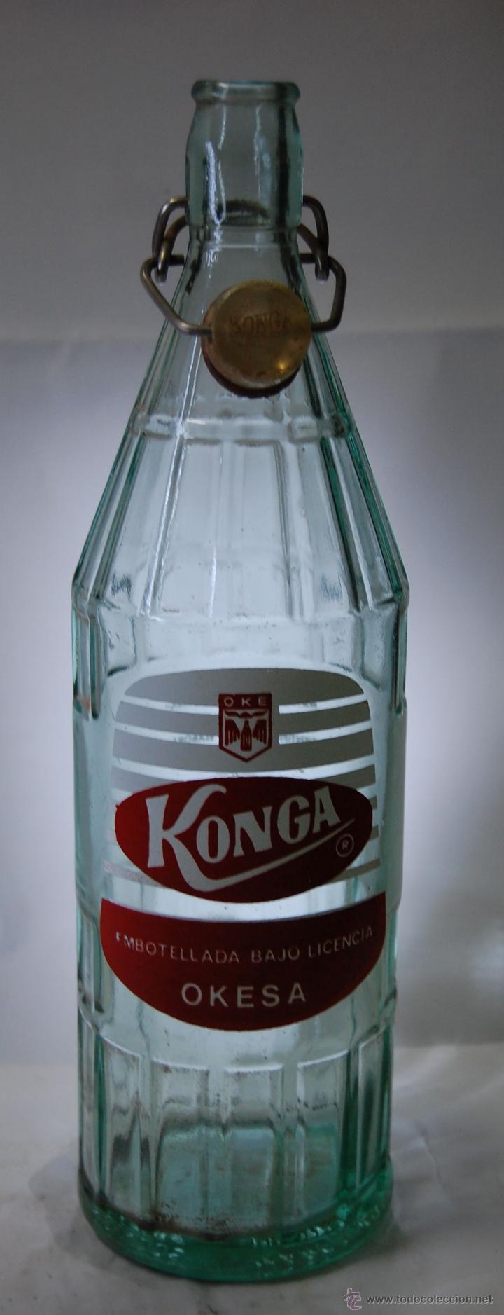 Botellas antiguas: BOTELLA DE GASEOSA KONGA - Foto 1