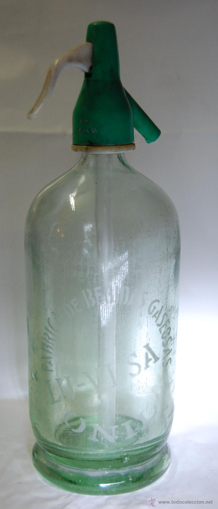 Botellas antiguas: SIF&Oacute;N LU VI SA DE ONIL - Foto 1