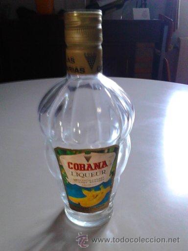 Botellas antiguas: botella licor de platano - Foto 1