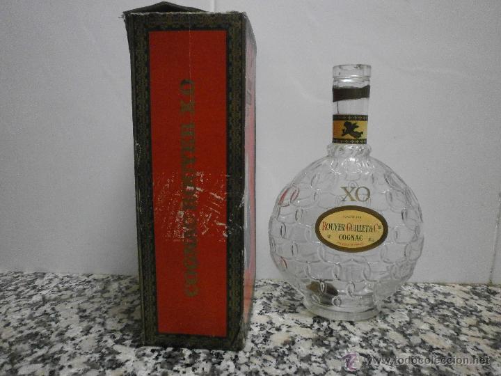 Botellas antiguas: CAJA Y BOTELLA COGNAC ROUYER X.O - Foto 2