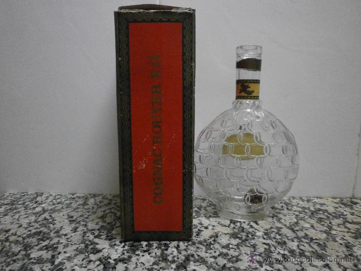 Botellas antiguas: CAJA Y BOTELLA COGNAC ROUYER X.O - Foto 4