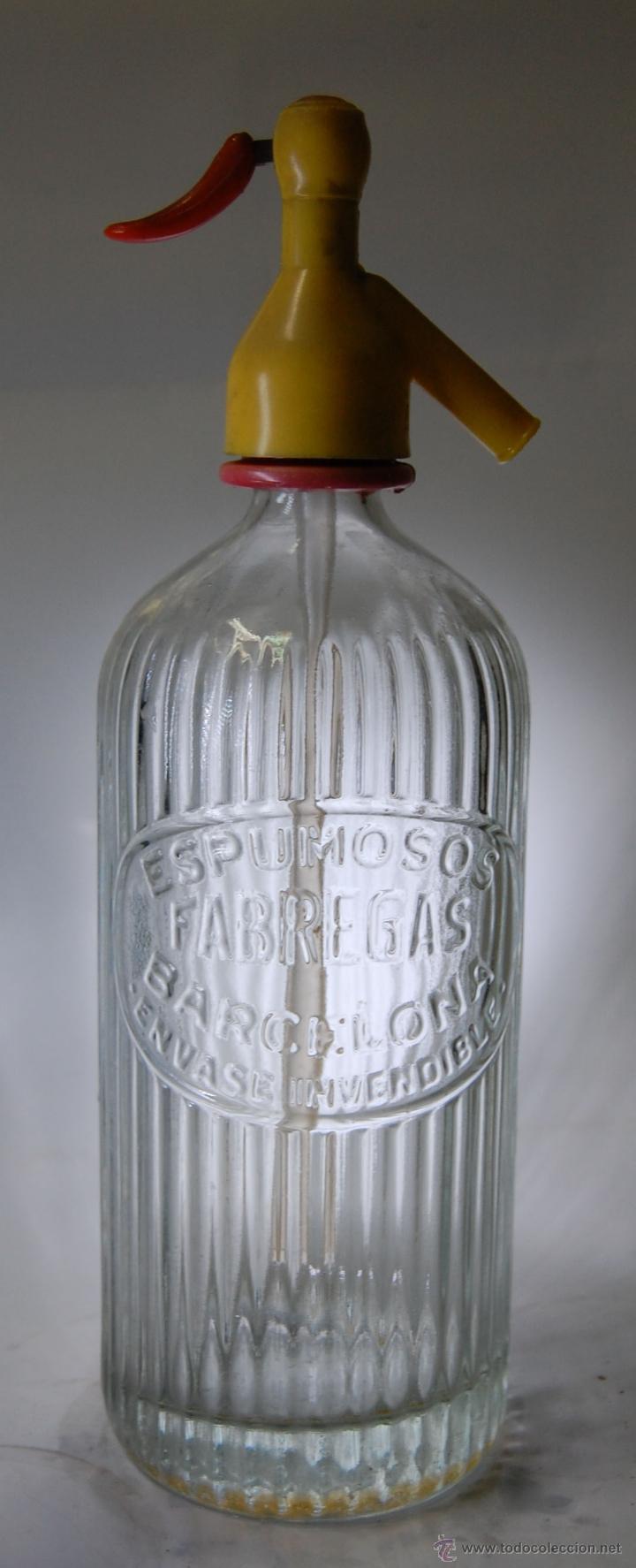 Botellas antiguas: SIF&Oacute;N F&Aacute;BREGAS DE BARCELONA - Foto 1