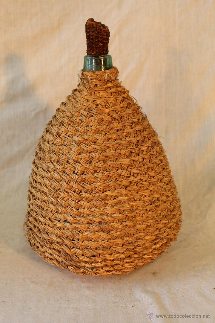 Botellas antiguas: GARRAFA VIRESA CON ESPARTO - Foto 1