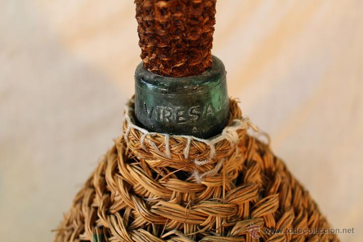 Botellas antiguas: GARRAFA VIRESA CON ESPARTO - Foto 2