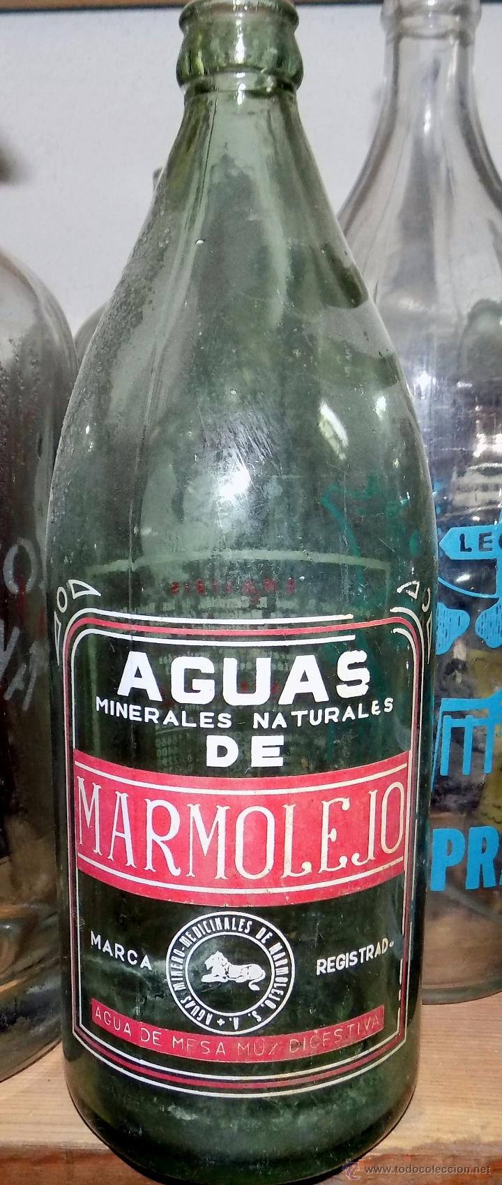 Botellas antiguas: botella de agua de marmolejo, un litro - Foto 1