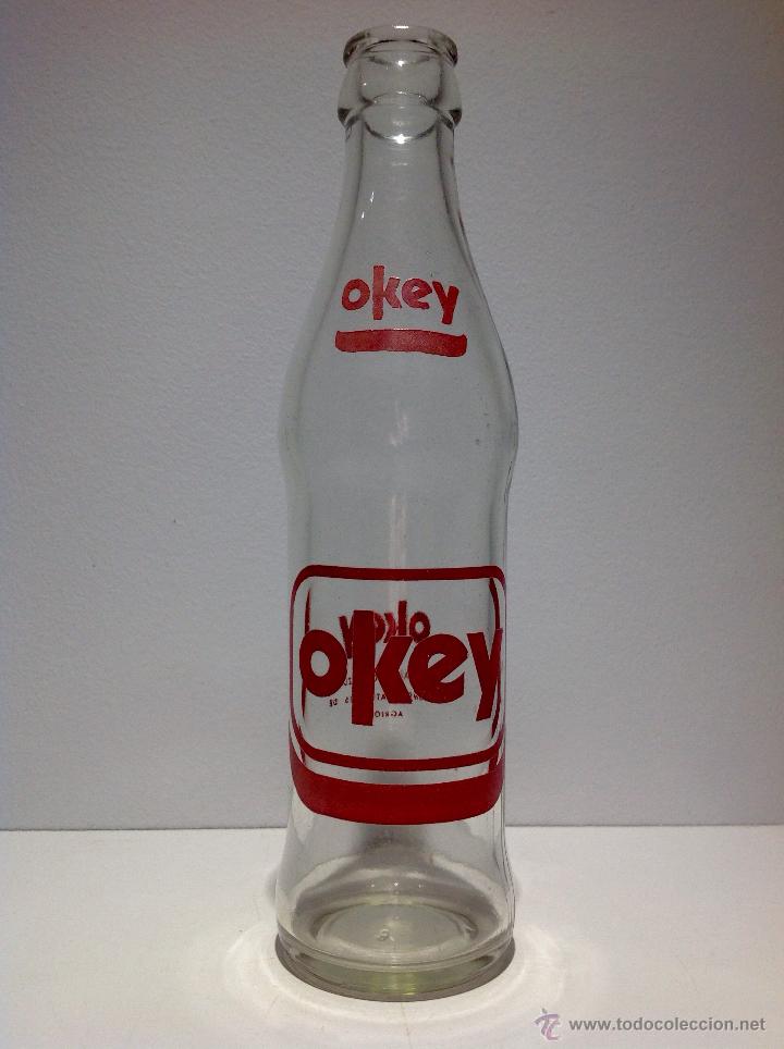 Botellas antiguas: ANTIGUA BOTELLA DE * OKEY * SERIGRAFIADA - Foto 1