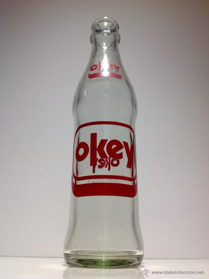 Botellas antiguas: ANTIGUA BOTELLA DE * OKEY * SERIGRAFIADA - Foto 2