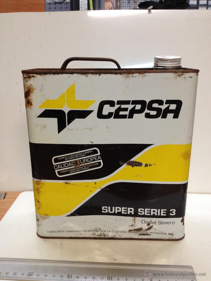 Botellas antiguas: LATA ACEITE CEPSA SUPER SERIE 3 - Foto 1