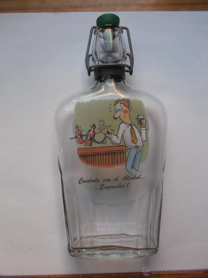 Botellas antiguas: BOTELLA - PETACA  MUY ANTIGUA. - Foto 1