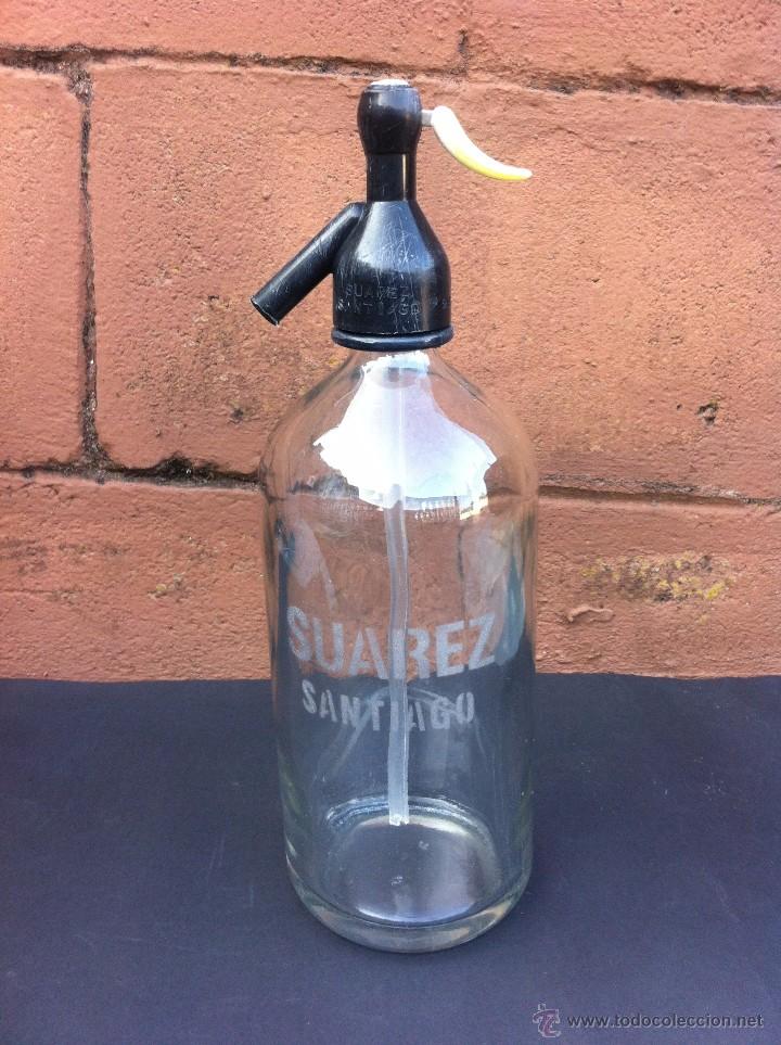 Botellas antiguas: SIF&Oacute;N SU&Aacute;REZ. SANTIAGO - Foto 1