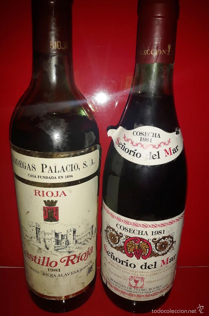 Botellas antiguas: CASTILLO RIOJA 1981 Y SE&Ntilde;OR&Iacute;O DEL MAR 1981 - Foto 1