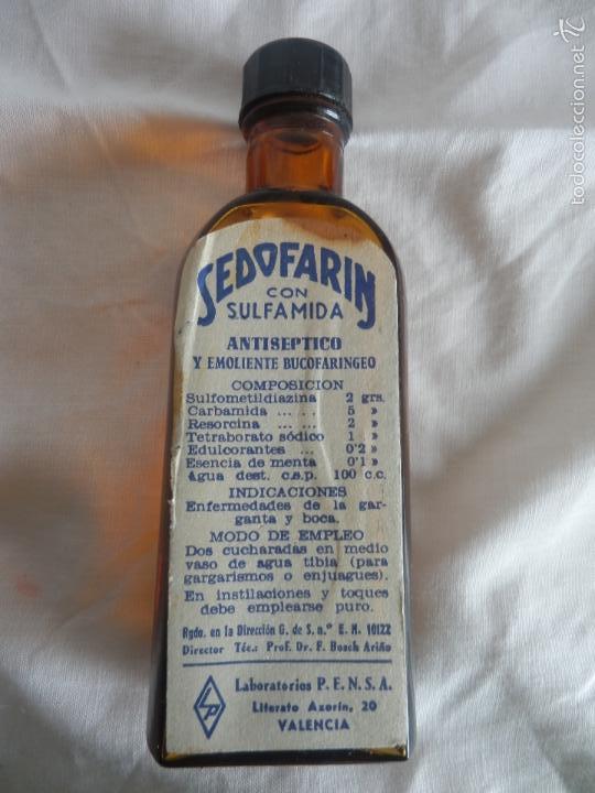 Botellas antiguas: FRASCO DE SEDOFARIN CON SULFAMIDA - Foto 1