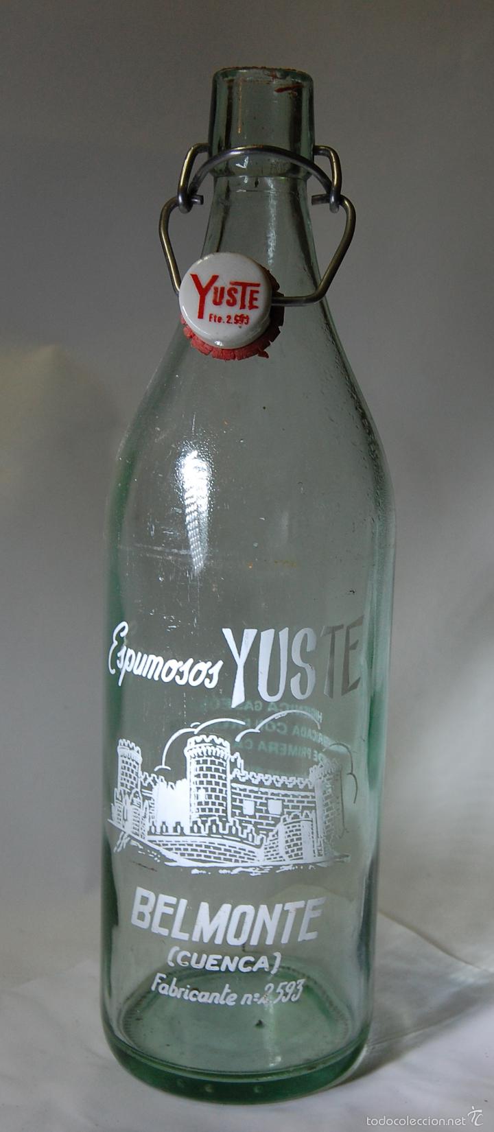 Botellas antiguas: BOTELLA DE GASEOSA YUSTE DE BELMONTE CUENCA - Foto 1