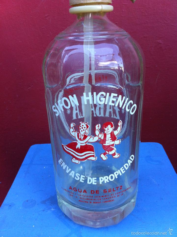 Botellas antiguas: SIF&Oacute;N (ZABALA) PUENTECESURES. - Foto 2