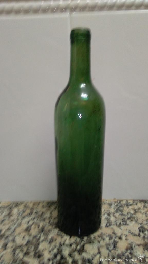 Botellas antiguas: BOTELLA VERDE BASE HUNDIDAD - Foto 1