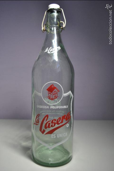 Botellas antiguas: BOTELLA DE GASEOSA LA CASERA - Foto 1