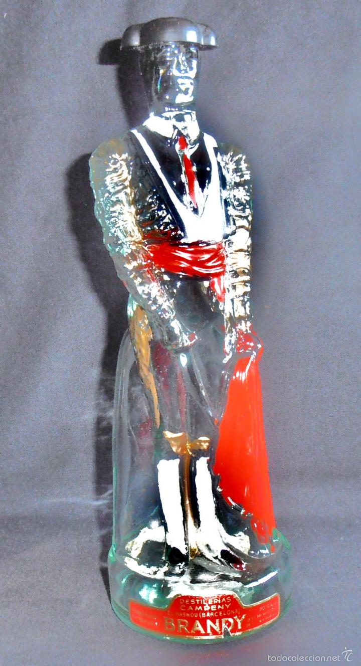 Botellas antiguas: BOTELLA CON FORMA DE TORERO, BRANDY CAMPENY - Foto 2
