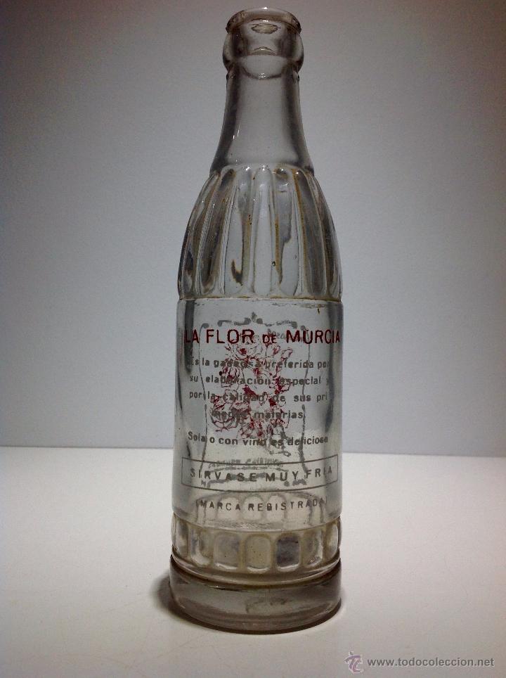 Botellas antiguas: ANTIGUA BOTELLA DE * LA FLOR DE MURCIA * - Foto 3