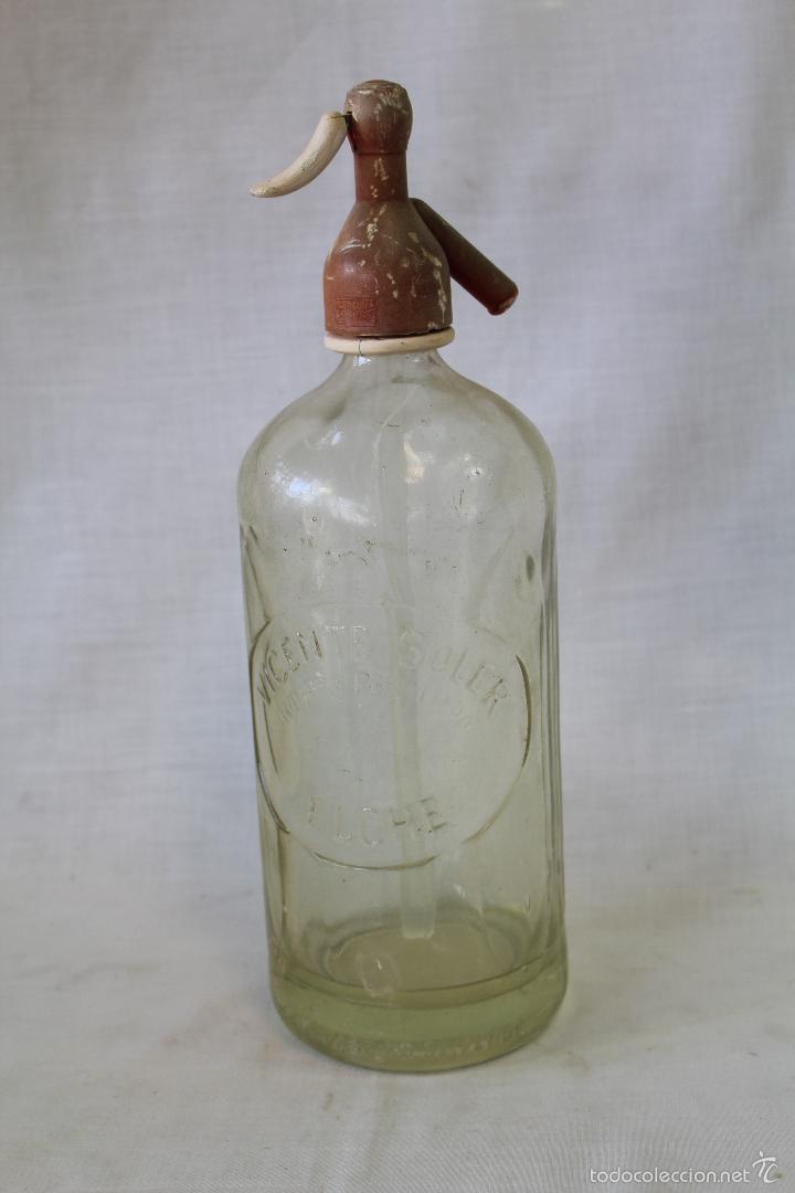Botellas antiguas: botella de sifon vicente soler - elche - Foto 2