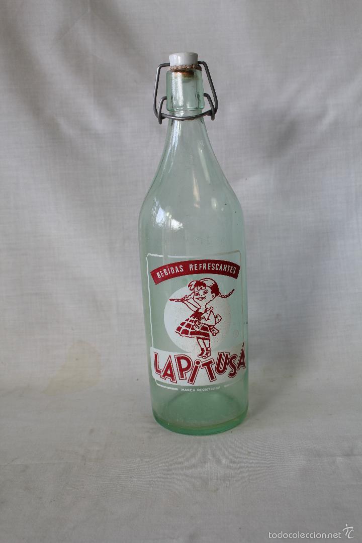 Botellas antiguas: botella de gaseosa la pitusa - Foto 1