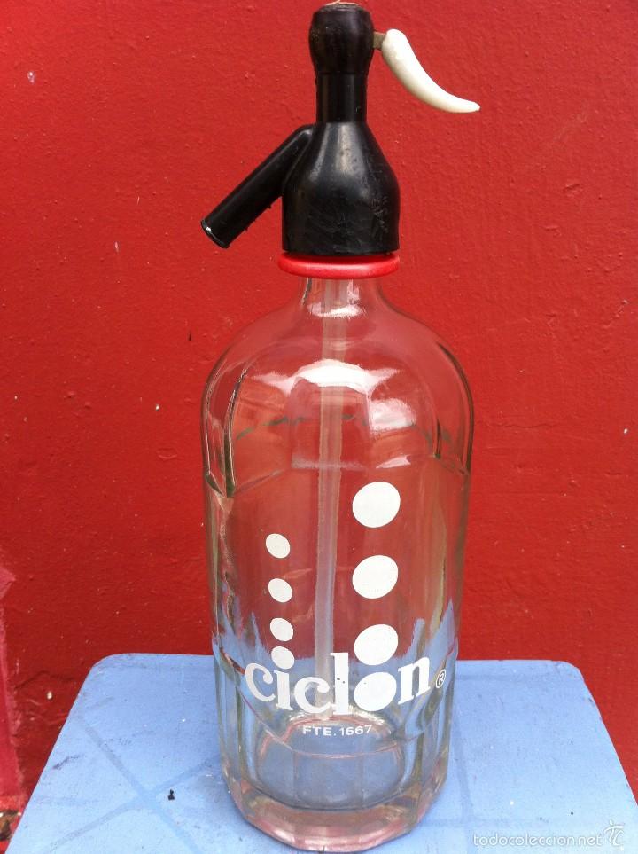 Botellas antiguas: SIF&Oacute;N (CICL&Oacute;N) BARCELONA. - Foto 1