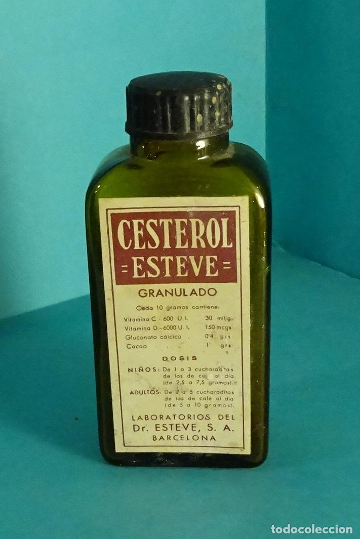 Botellas antiguas: BOTELLA VAC&Iacute;A CESTEROL. LABORATORIOS DEL DR. ESTEVE - Foto 1