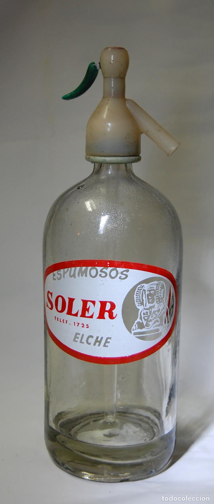 Botellas antiguas: SIF&Oacute;N SOLER DE ELCHE - Foto 1