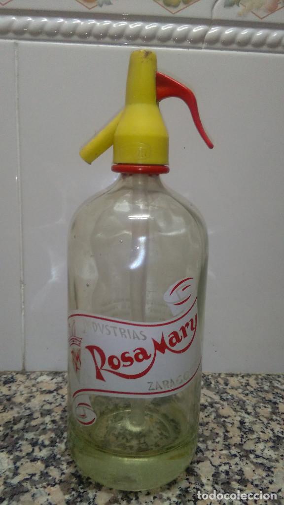 Botellas antiguas: SIFON ROSA MARY ZARAGOZA - Foto 1