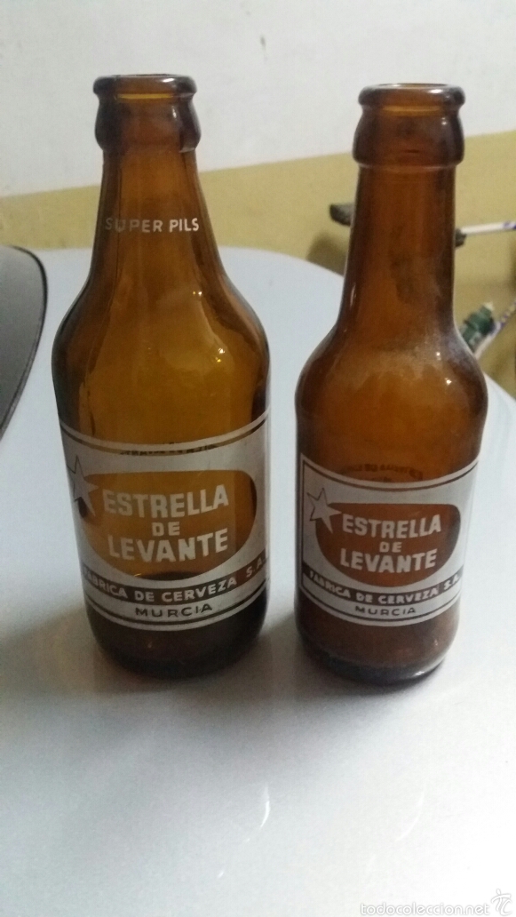 Botellas antiguas: Botella tercio  estrella levante - Foto 1