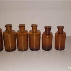 Botellas antiguas: LOTE 6 BOTELLINES FARMACIA CRISTAL