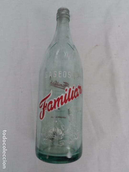 Bottiglie antiche: botella serigrafiada de gaseosa la familia l.i.c.s.a. barcelona