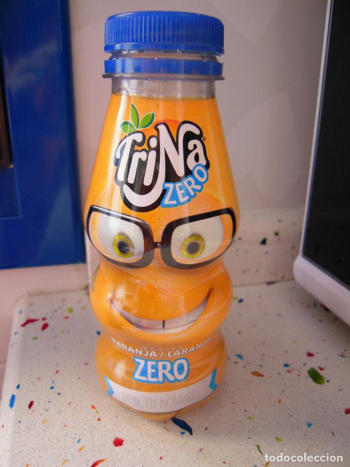 Botellas antiguas: Botella vac&iacute;a TriNa Zero Naranja - Foto 1