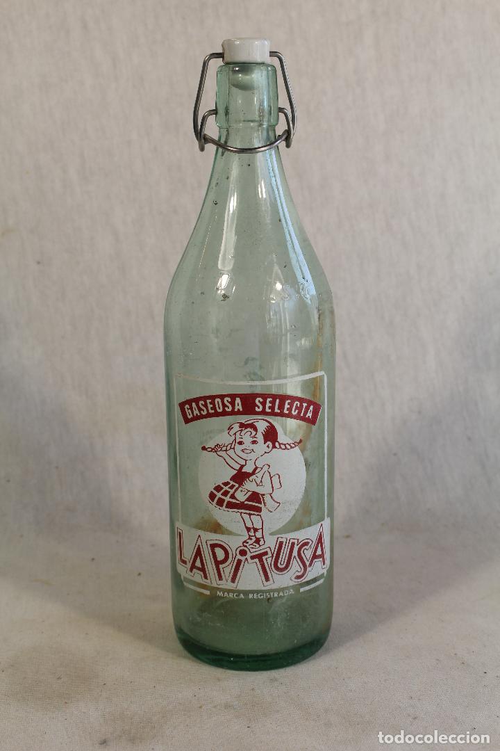 Botellas antiguas: botella gaseosa marca la pitusa - Foto 1