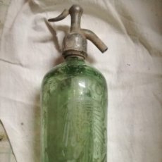 Botellas antiguas: SIFON MODERNISTA SEREGRAFIADO TAPON DE PLOMO J. GARCIA MANLLEU LLIBERTAT. Lote 100284467