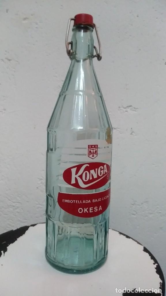 Botellas antiguas: BOTELLA DE GASEOSA KONGA - Foto 1
